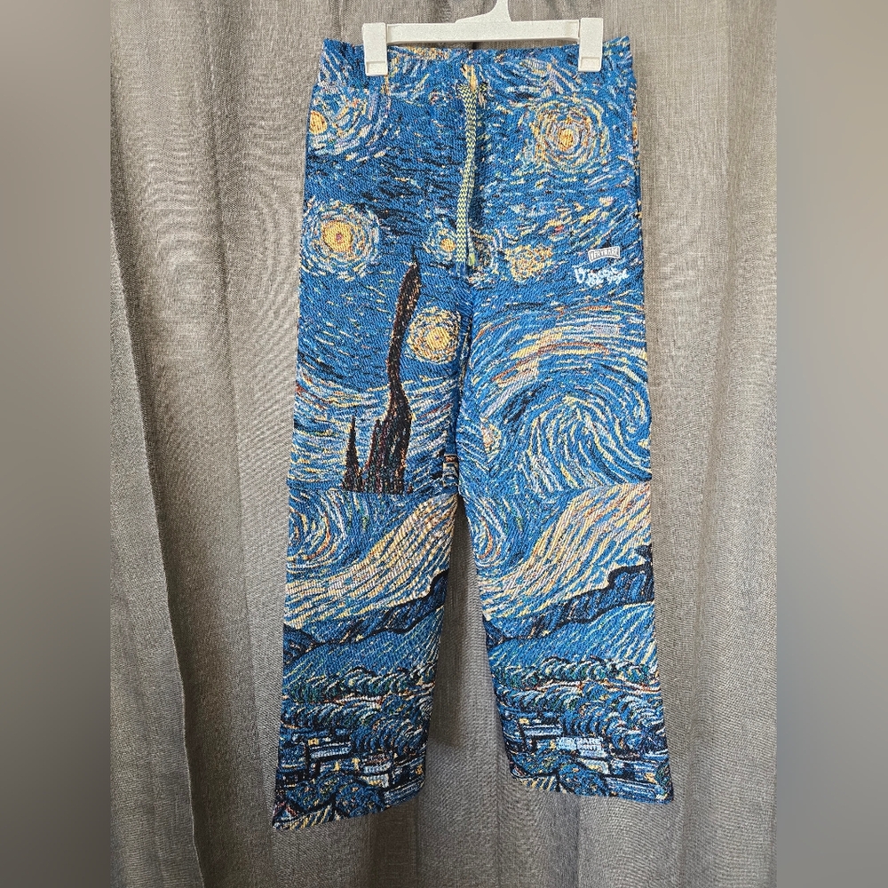 Very Rare By Raf Reyes Starry Night Convertible Pants Size S Blue Van Gogh